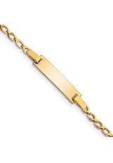delightful yellow gold small polished id baby bracelet